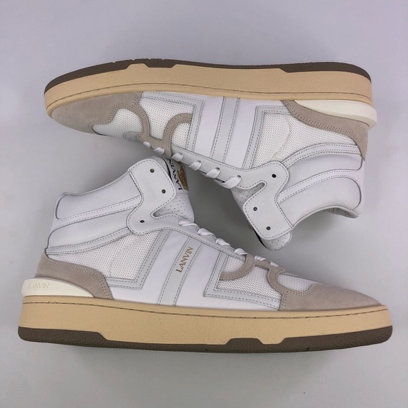 Lanvin Tennis High Top Clay Nash Sneakers Whlte 44 (US 11) - Picture 2 of 8